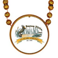 Basketball Shaped Mardi Gras Beads with Inline Medallion